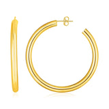14k Yellow Gold Polished Hoop Earrings thumbnail 2