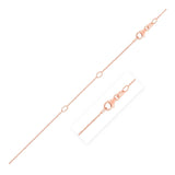 14K rose gold cable chain in a fine 1.0mm double extendable design thumbnail 1
