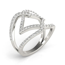 Load image into Gallery viewer, 14k White Gold Entwined Design Diamond Dual Band Ring (3/4 cttw)