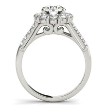 Load image into Gallery viewer, 14k White Gold Round Diamond Halo Engagement Ring (2 1/2 cttw)