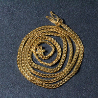 3.2mm 14k Yellow Gold Classic Solid Miami Cuban Chain