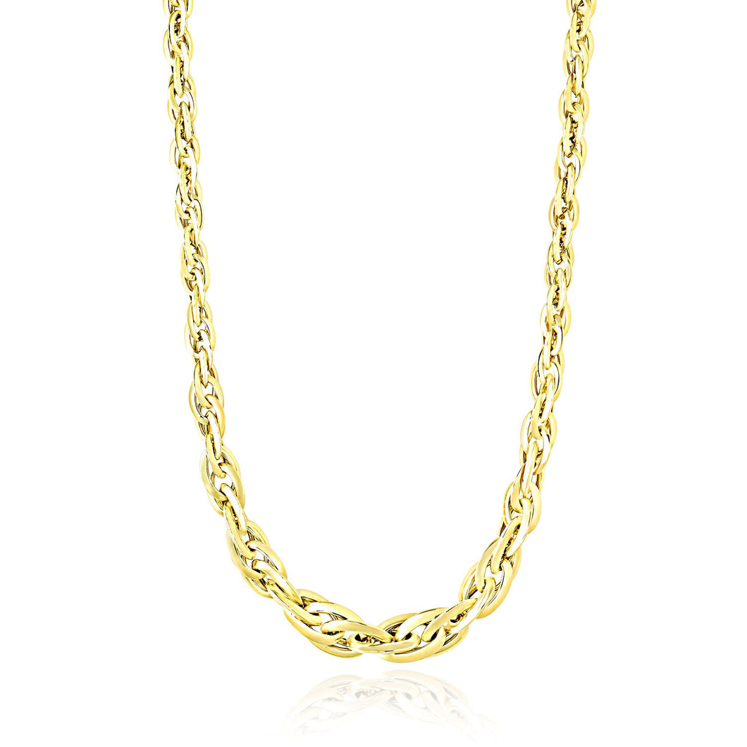 14k Yellow Gold Fancy Necklace with Singapore Chain