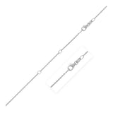 14K white gold cable chain with diamond-cut faceted links thumbnail 1
