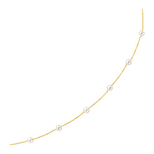 Load image into Gallery viewer, 14k Yellow Gold Necklace with White Pearls