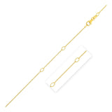 14K yellow gold adjustable cable chain in a fine 1.0mm gauge thumbnail 1
