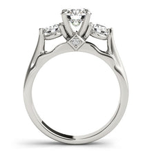 Load image into Gallery viewer, 14k White Gold 3 Stone Prong Setting Diamond Engagement Ring (1 3/8 cttw)