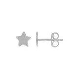 14k White Gold Post Earrings with Stars thumbnail 2