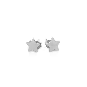14k White Gold Post Earrings with Stars