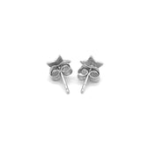 14k White Gold Post Earrings with Stars thumbnail 4
