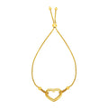 14K yellow gold bracelet with open heart shape in polished finish
