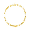 14K yellow gold bold paperclip chain bracelet with lobster clasp