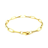 14K Yellow Gold Bold Paperclip Chain Bracelet thumbnail 2