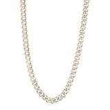 Modern Lite Edge Chain with White Pave in 14k Two Tone Gold (11.5mm) thumbnail 2