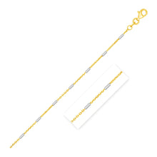 Load image into Gallery viewer, Bar Links Pendant Chain in 14k Two Tone Gold (1.4mm)
