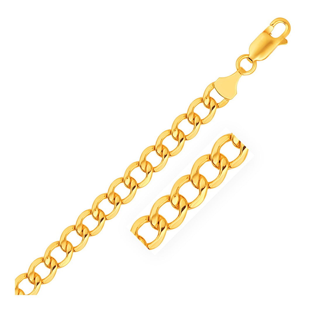 6.2mm 14k Yellow Gold Lite Curb Bracelet