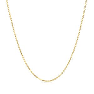 14k Yellow Gold Round Cable Link Chain 1.1mm