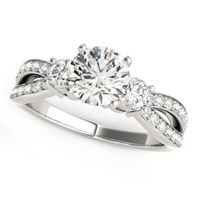 Load image into Gallery viewer, 14k White Gold Split Shank Round Diamond Engagement Ring (1 5/8 cttw)