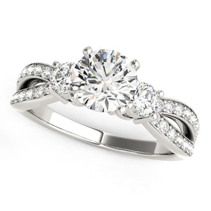 14k White Gold Split Shank Round Diamond Engagement Ring (1 5/8 cttw)