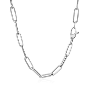 14k White Gold Bold Paperclip Chain (4.2 mm)
