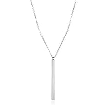 Load image into Gallery viewer, Sterling Silver 24 inch Necklace with Long Polished Bar Pendant