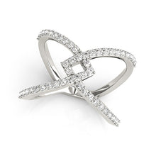 Load image into Gallery viewer, 14k White Gold Fancy Entwined Design Diamond Ring (1/2 cttw)