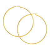 14k Yellow Gold Large Polished Hoop Earrings thumbnail 1