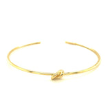 14k Yellow Gold Polished Cuff Bangle with Knot thumbnail 2