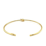 14k Yellow Gold Polished Cuff Bangle with Knot thumbnail 3