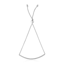 Load image into Gallery viewer, 14k White Gold Smooth Curved Bar Lariat Design Bracelet