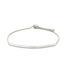 Load image into Gallery viewer, 14k White Gold Smooth Curved Bar Lariat Design Bracelet