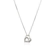 Load image into Gallery viewer, Sterling Silver Dual Heart Motif Pendant with Diamonds (.06 cttw)