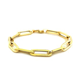 14K Yellow Gold Extra Wide Paperclip Chain Bracelet thumbnail 2