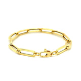 14K Yellow Gold Extra Wide Paperclip Chain Bracelet thumbnail 3