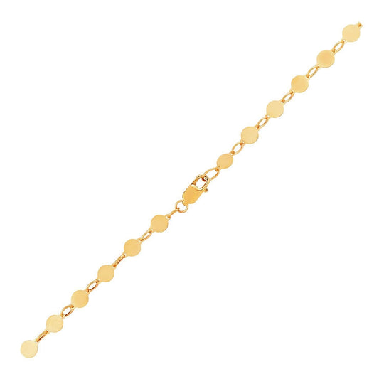 14K yellow gold bracelet with polished open circle links