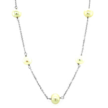 Load image into Gallery viewer, 14k White Gold Necklace with White Pearls