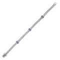 925 sterling silver woven bracelet with blue sapphire station stones