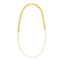 Load image into Gallery viewer, 14k Yellow Gold Oval Chain Necklace with Pearls