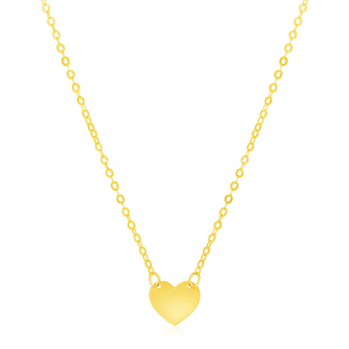 14k Yellow Gold Polished Mini Heart Necklace