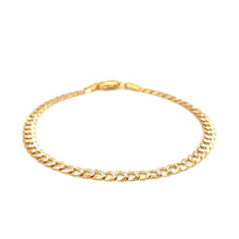 Load image into Gallery viewer, 3.6mm 14k Two Tone Gold Pave Curb Bracelet