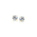 14K yellow gold ring with faceted cubic zirconia stones