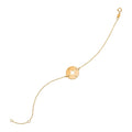 14K yellow gold 7 inch bracelet with compass motif center