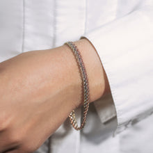 Load image into Gallery viewer, Tri-Toned Multi-Strand Rope Chain Bracelet in 10k Yellow   White   and Rose Gold