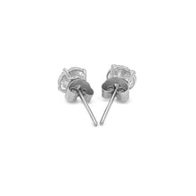 Load image into Gallery viewer, 14k White Gold Stud Earrings with White Hue Faceted Cubic Zirconia