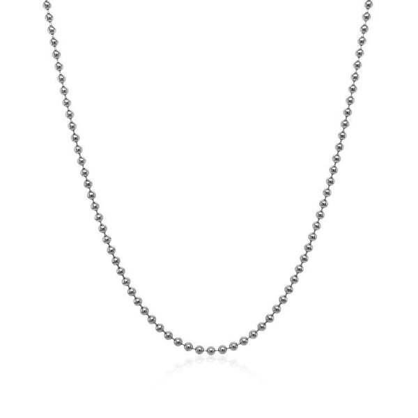 14k White Gold Bead Chain 1.5mm