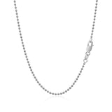 14k White Gold Bead Chain 1.5mm thumbnail 3