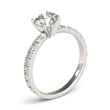 Load image into Gallery viewer, 14k White Gold Single Row Shank Round Diamond Engagement Ring (1 1/3 cttw)