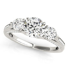 Load image into Gallery viewer, 14k White Gold 3 Stone Style Round Diamond Engagement Ring (1 3/4 cttw)