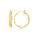 Two-tone yellow and white gold petite patterned band ring