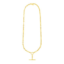 Load image into Gallery viewer, 14k Yellow Gold Alternating Oval and Round Chain Necklace with Toggle