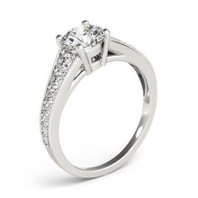 Load image into Gallery viewer, 14k White Gold Antique Tapered Shank Diamond Engagement Ring (1 3/8 cttw)